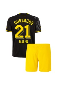 Fotbalové Dres Borussia Dortmund Donyell Malen #21 Dětské Venkovní Oblečení 2022-23 Krátký Rukáv (+ trenýrky)